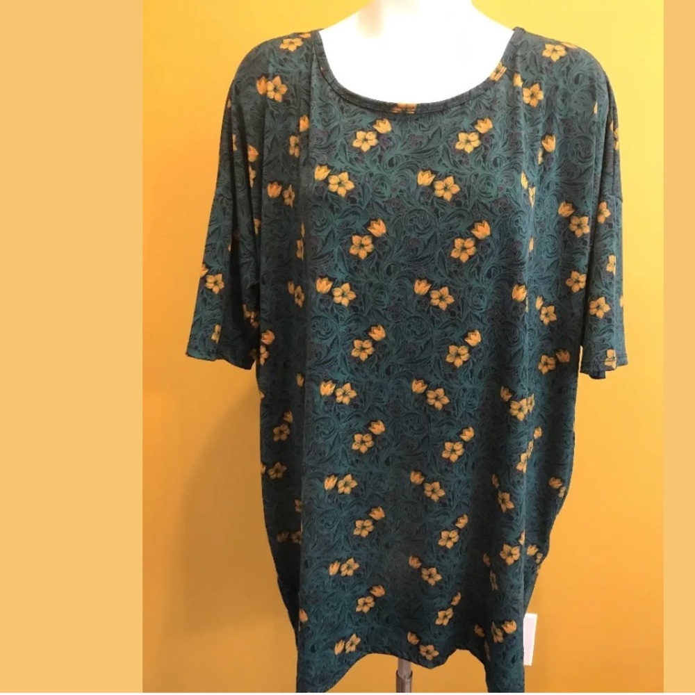 LuLaRoe Irma XL Green Yellow floral